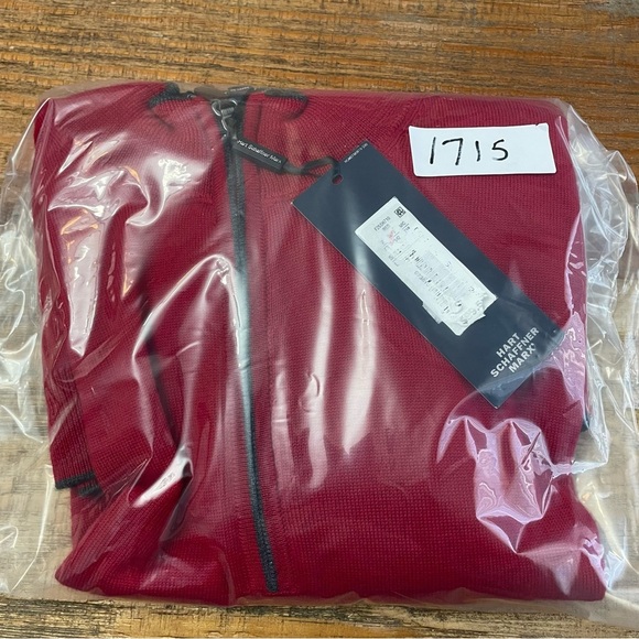 Hart Schaffner Marx Extra Fine Merino Wool 1/4 Zip Sweater Size Large Red - Picture 10 of 10